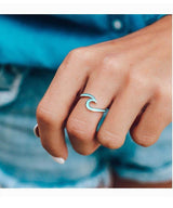 Enamel Wave Ring Silver - miamidrugpossession