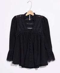 Esme Buttondown Black - PINK ARROWS