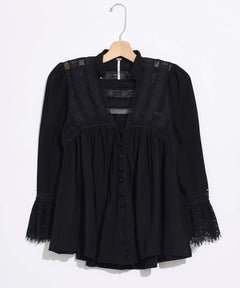 Esme Buttondown Black - PINK ARROWS