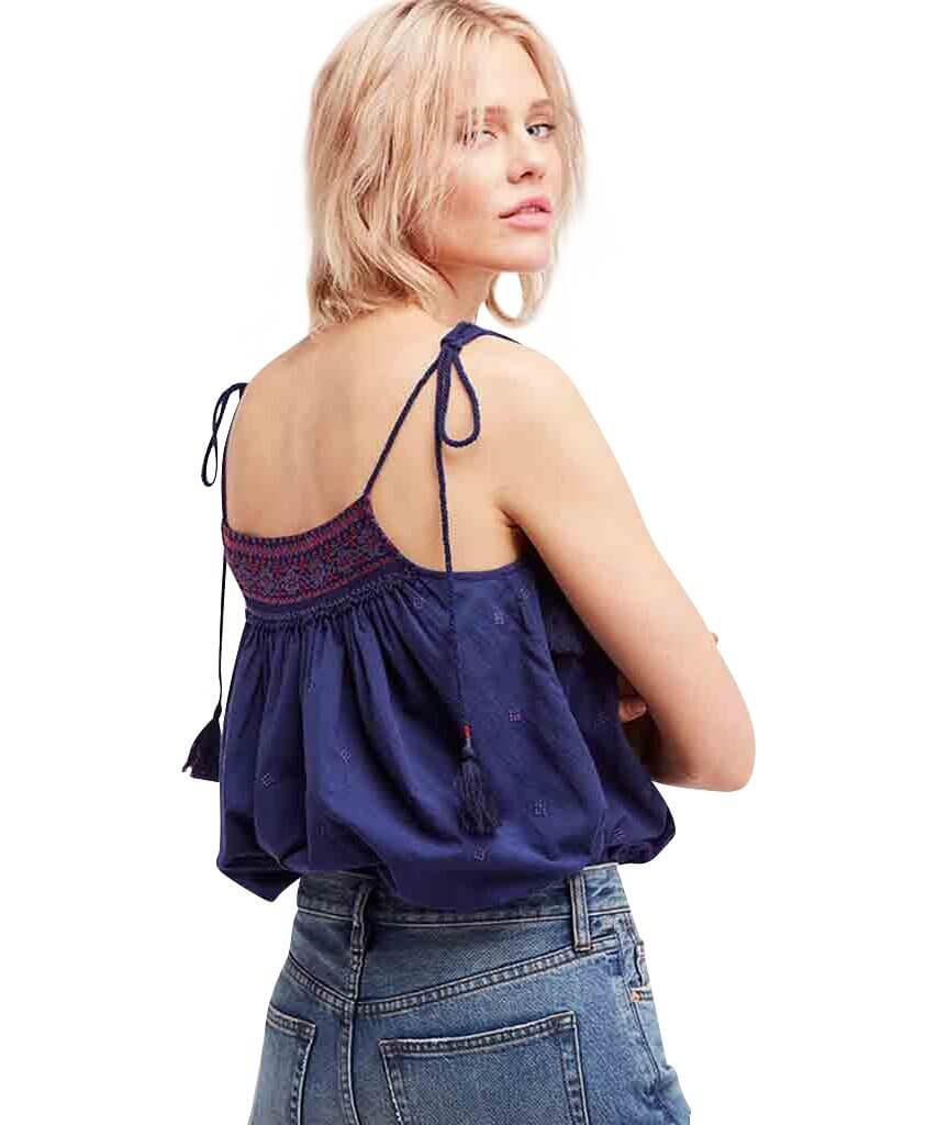 Eternal Love Embroidery Top, Blue - clearpathherbicide