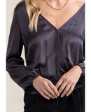 Etienne Surplice Top Charcoal - miamidrugpossession