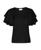 Etta Ruffle Sleeve Tee Black - clearpathherbicide