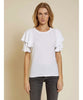 Etta Ruffle Sleeve Tee White - clearpathherbicide