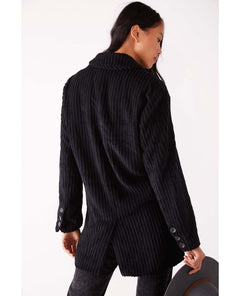 Everly Cord Blazer Black - miamidrugpossession