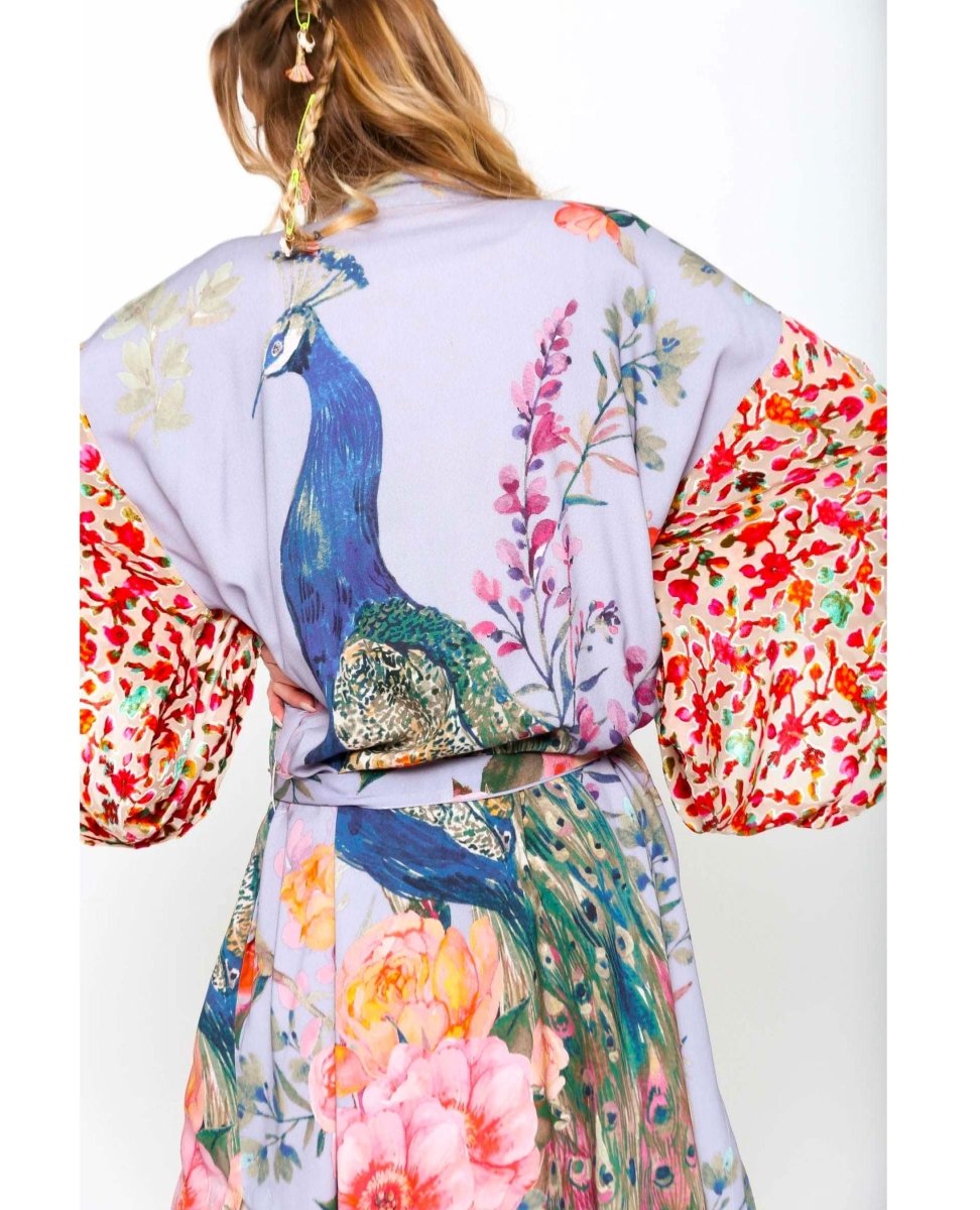 Fantasy Kimono Peacock Print - miamidrugpossession