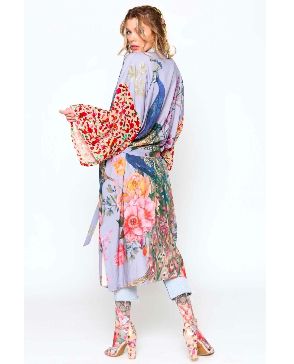 Fantasy Kimono Peacock Print - miamidrugpossession