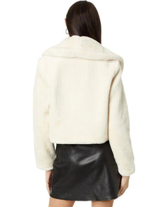 Faux Fur Cropped Jacket Snow Queen Ivory - PINK ARROWS