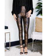 Faux Leather Legging Leopard - PINK ARROWS