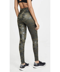 Faux Leather Leggings, Matte Green Camo - clearpathherbicide