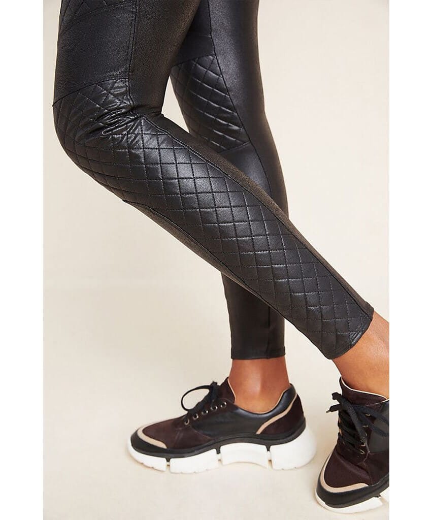 Faux Leather Quilted Legging Black - clearpathherbicide