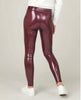 Faux Patent Leather Leggings Ruby - PINK ARROWS