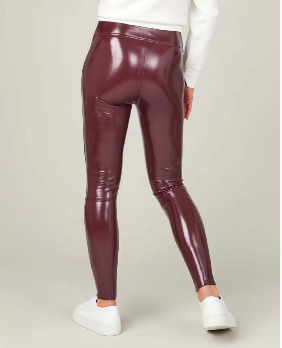 Faux Patent Leather Leggings Ruby - miamidrugpossession