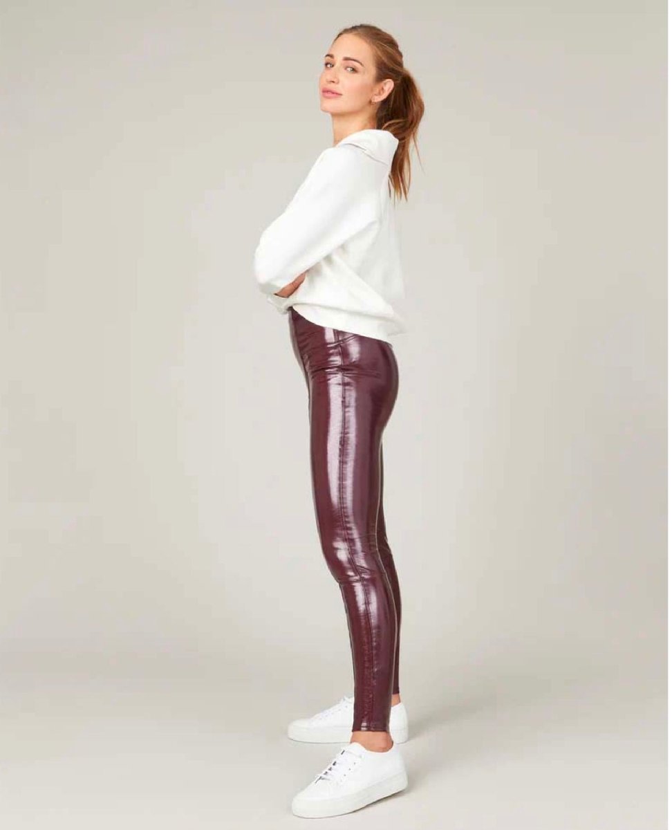 Faux Patent Leather Leggings Ruby - miamidrugpossession