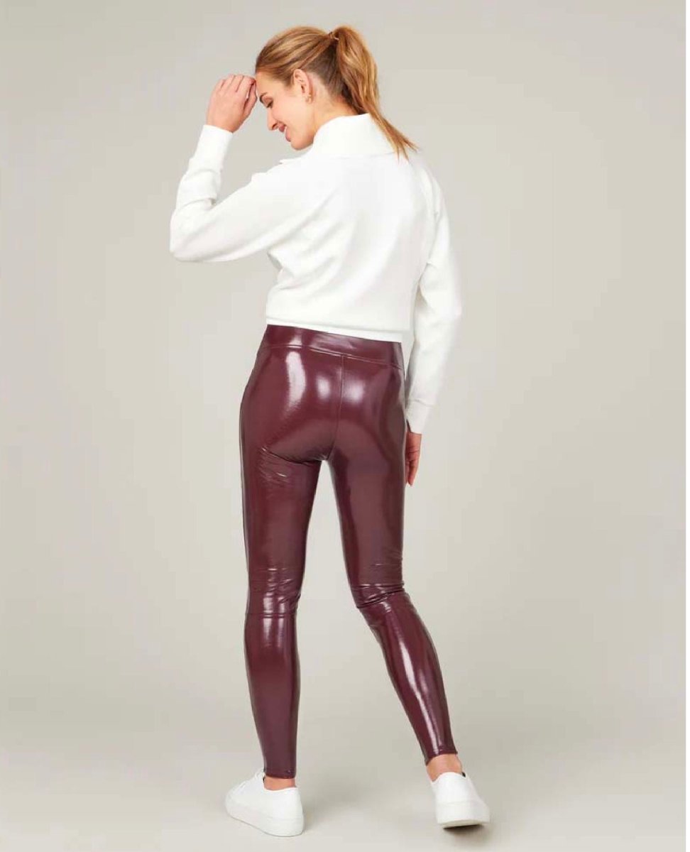 Faux Patent Leather Leggings Ruby - miamidrugpossession