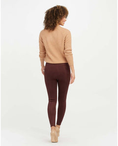 Faux Suede Leggings Merlot - miamidrugpossession