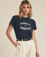 Favorite Daughter Tee Navy - PINK ARROWS