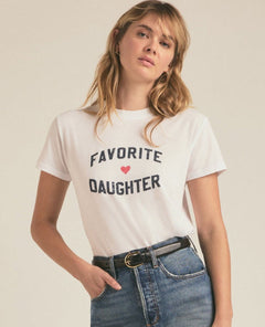 Favorite Daughter Tee White - PINK ARROWS