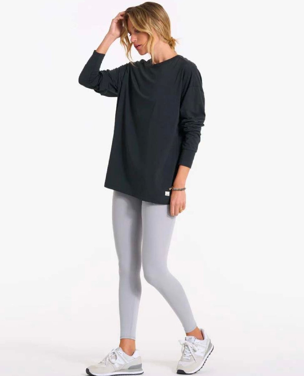 Feather Tee Long Sleeve Washed Black - miamidrugpossession