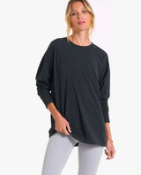 Feather Tee Long Sleeve Washed Black - miamidrugpossession