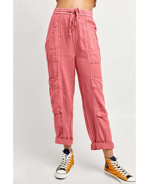 Feelin' Good Utility Pull On Pant Flowers for 2 - miamidrugpossession