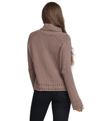 Felicia Fringe Sweater, Almond Knit - PINK ARROWS