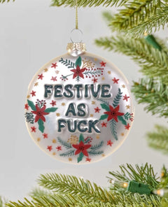 Festive AF Ball Ornament - PINK ARROWS