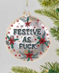 Festive AF Ball Ornament - PINK ARROWS