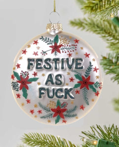 Festive AF Ball Ornament - PINK ARROWS