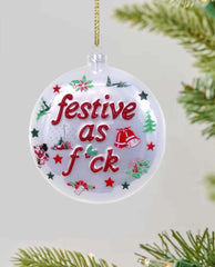 Festive as F*ck Kitchy Ornament - PINK ARROWS