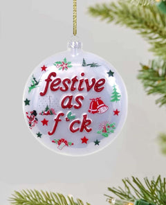 Festive as F*ck Kitchy Ornament - PINK ARROWS