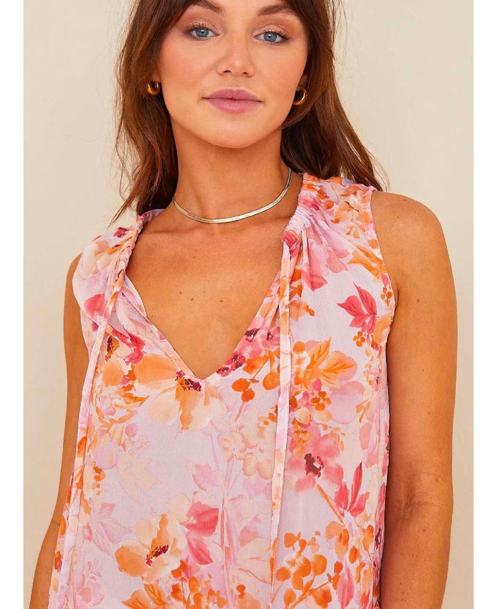 Fiesta Floral Sleevless Top - miamidrugpossession