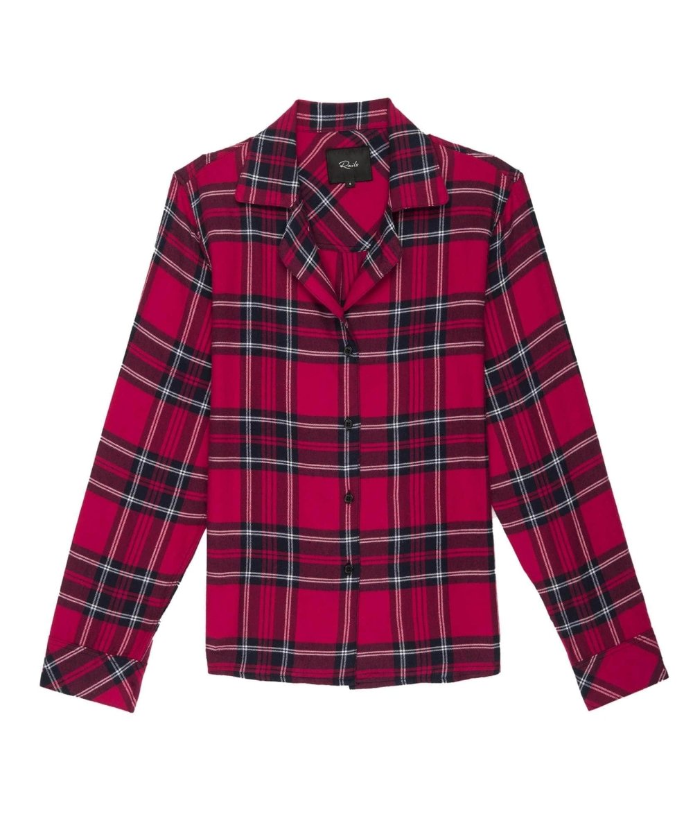 Flannel PJ Set, Scarlet Navy White - clearpathherbicide