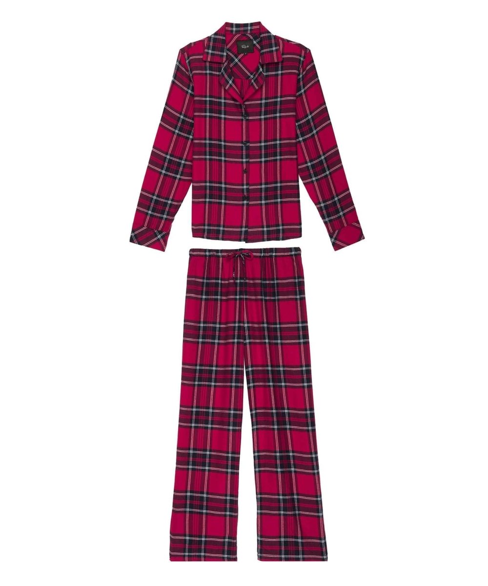 Flannel PJ Set, Scarlet Navy White - clearpathherbicide