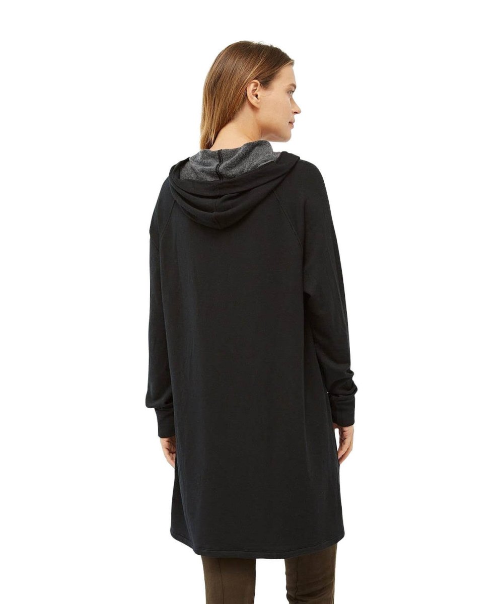 Fleece Hooded Cardigan, Black - clearpathherbicide