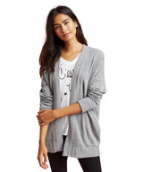 Fleece Open Front Pocket Cardigan Grey - clearpathherbicide