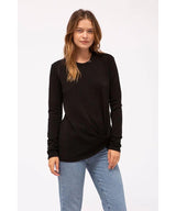 Fleece Twist Front Sweatshirt Black - miamidrugpossession