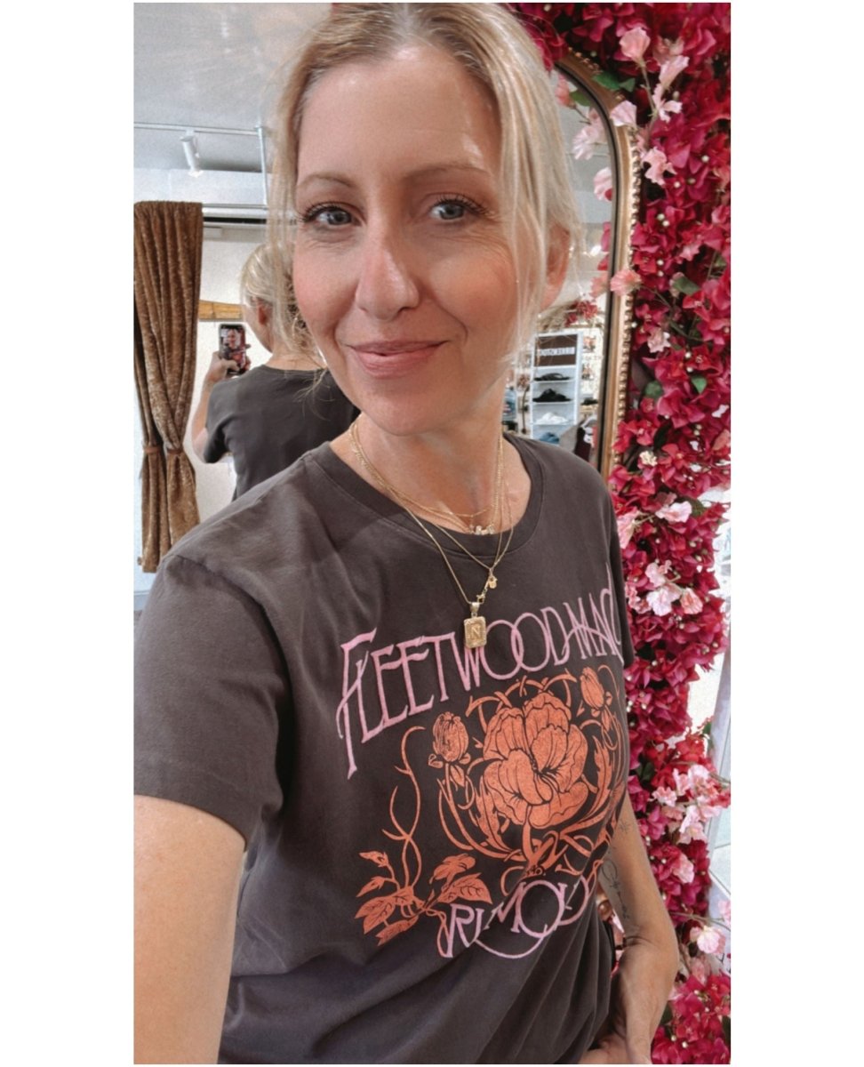 Fleetwood Mac Floral Tour Tee Black - miamidrugpossession