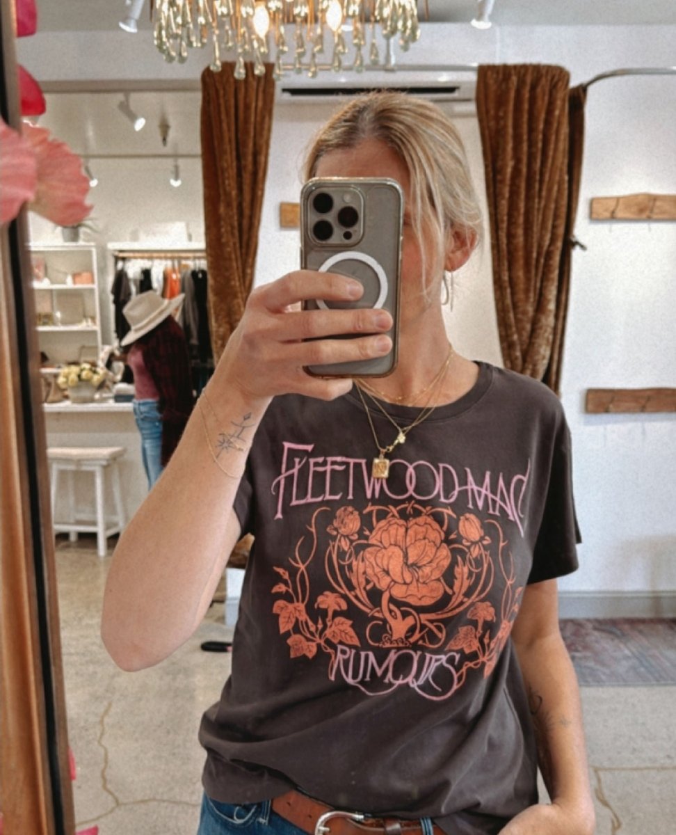 Fleetwood Mac Floral Tour Tee Black - miamidrugpossession