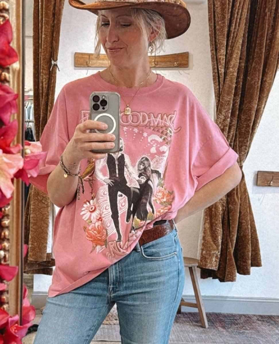 Fleetwood Mac Rumours One Size Tee Pink - miamidrugpossession