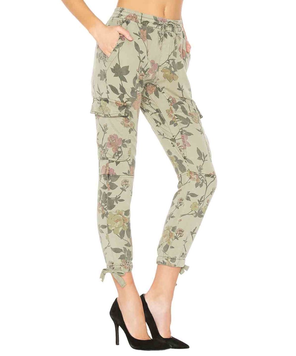 Floral Printed Cargo Pant - PINK ARROWS