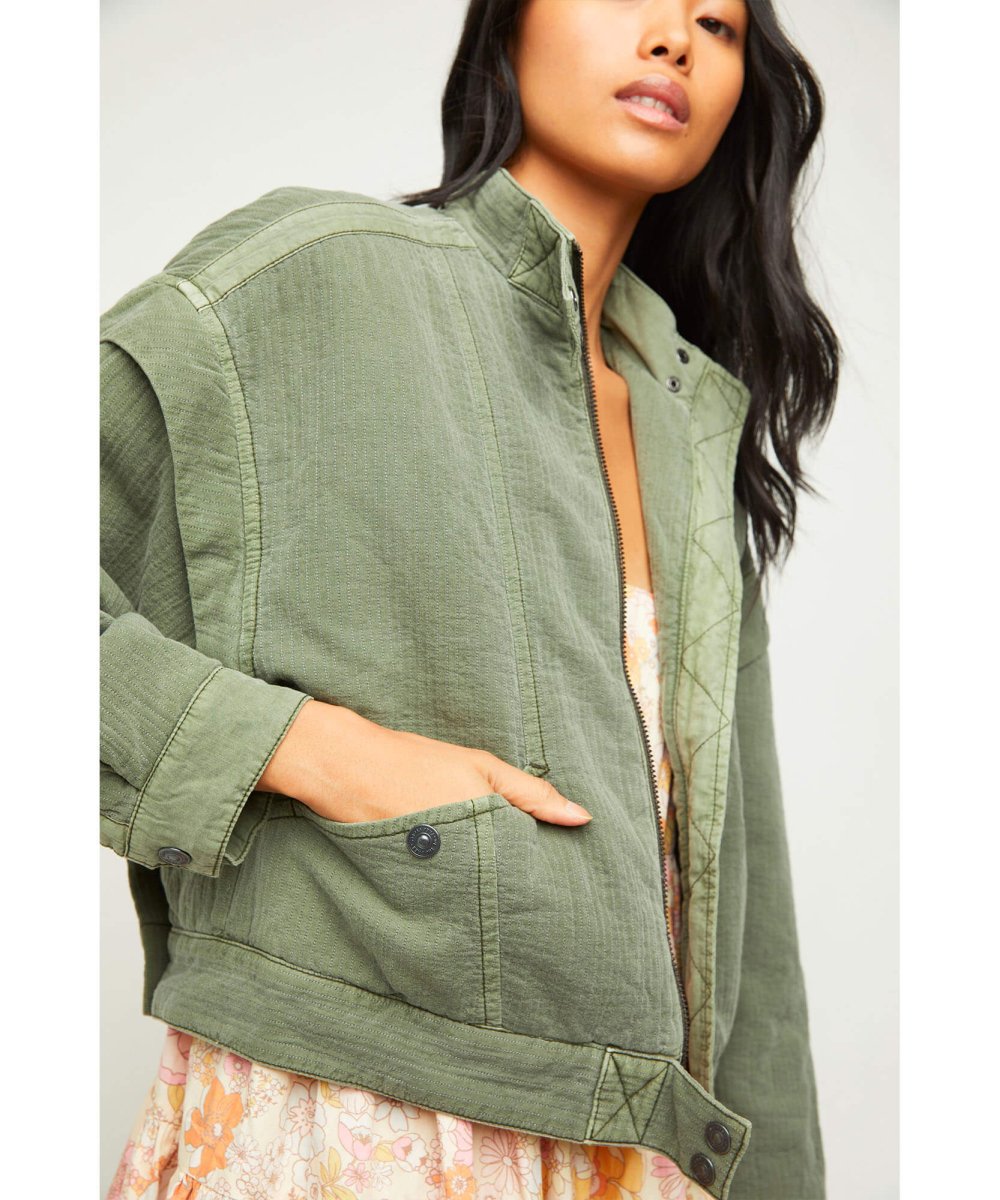 Florence Bomber Jacket Olive Smoke - clearpathherbicide