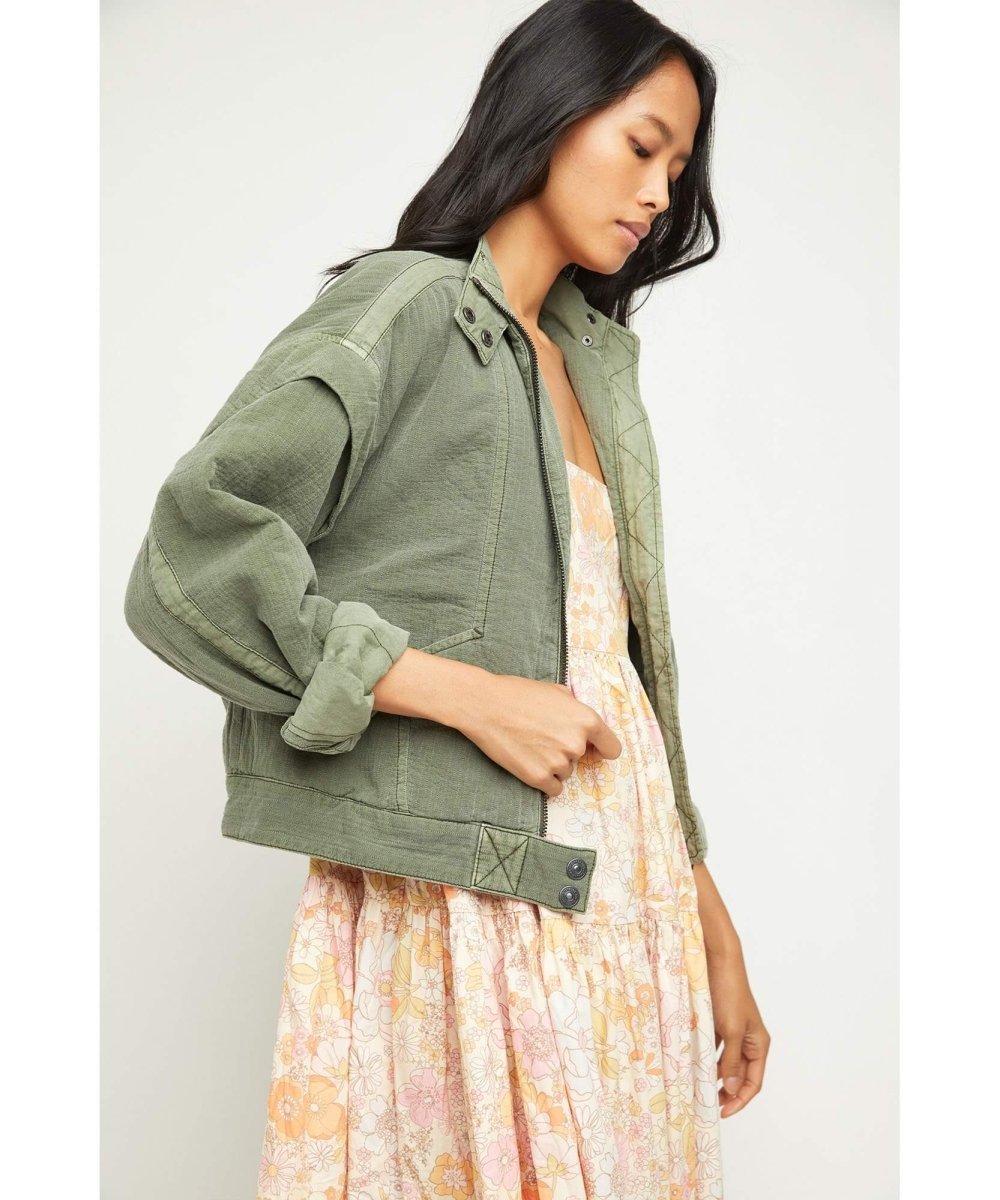 Florence Bomber Jacket Olive Smoke - clearpathherbicide