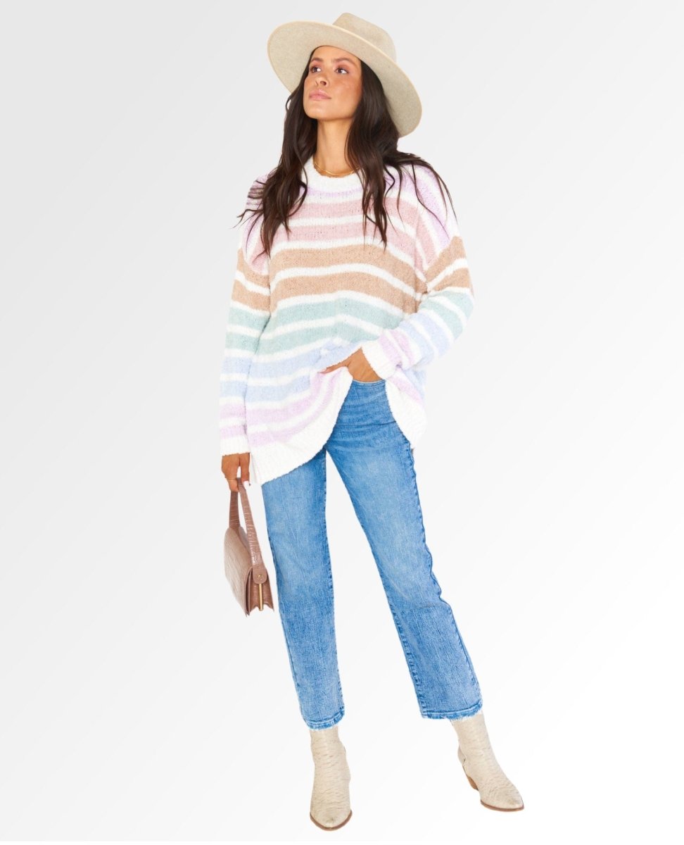 Flurry Sweater Powder Stripe - miamidrugpossession