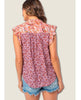 Flutter Sleeve Top Floral Top - clearpathherbicide