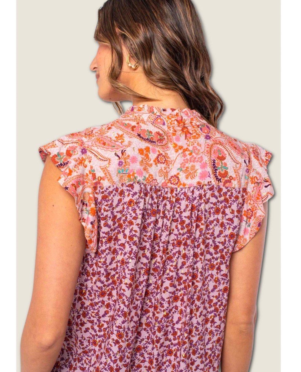 Flutter Sleeve Top Floral Top - miamidrugpossession