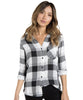 Fray Hem Button Down, Black & White - clearpathherbicide