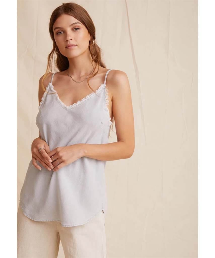 Frayed Cami Foggy Sky - miamidrugpossession