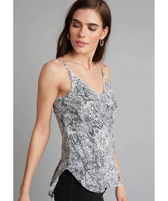 Frayed Cami Snake Print Moonstone - miamidrugpossession