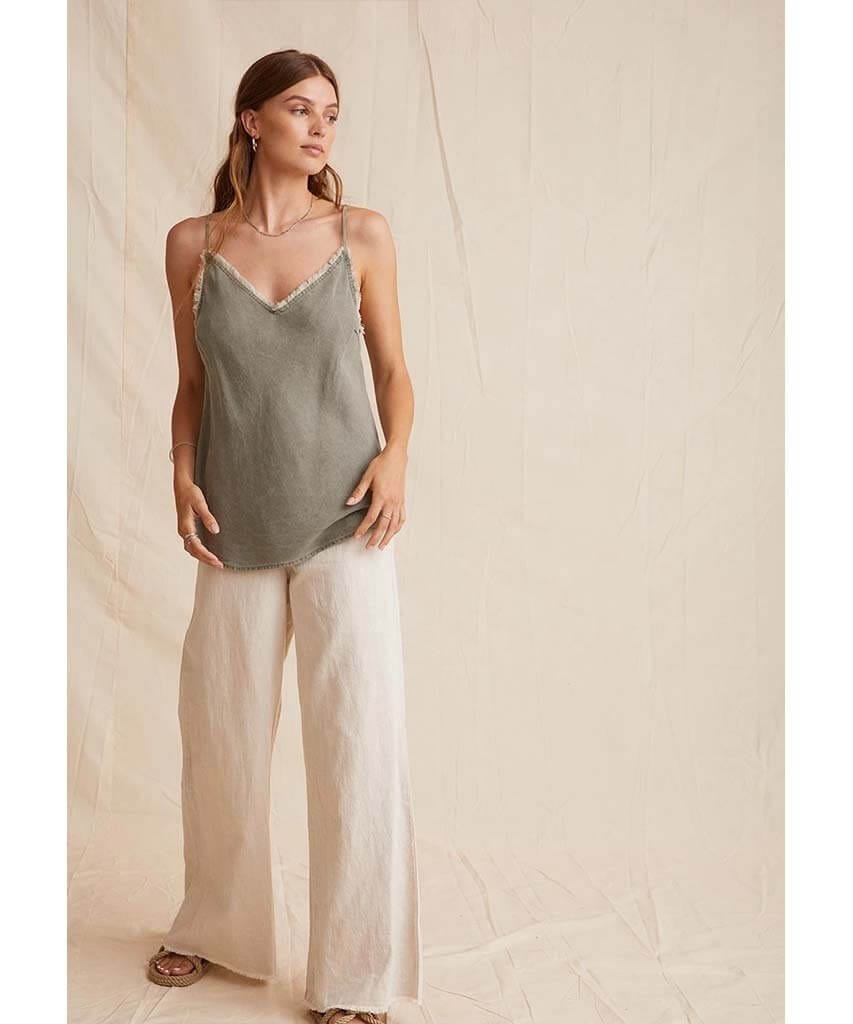 Frayed Cami Soft Army - miamidrugpossession