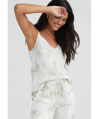 Frayed Cami Soft Mint Tie Dye - PINK ARROWS